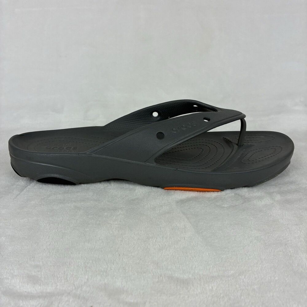 CROCS Classic All Terrain Flip Flops Men’s Size 15 Gray Water Resistant Shoes - Picture 8 of 12